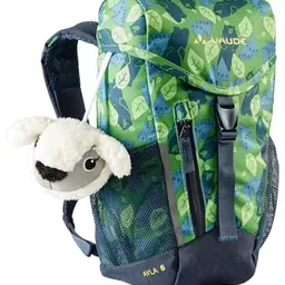 VAUDE Kinderrucksack Ayla 6 L in Blau/Grün – Komfortabler, wetterfester Wanderrucksack für Kinder mit reflektierenden Elementen