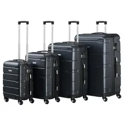 Zelsius Koffer Set, 4 Stück, anthrazit – Hartschalenkoffer mit Zahlenschloss, 4 Rollen und Innenfach