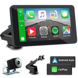 7 Zoll Wireless Carplay Display - Tragbares Autoradio mit Bluetooth, Navigationsgerät, Rückfahrkamera & Voice Control