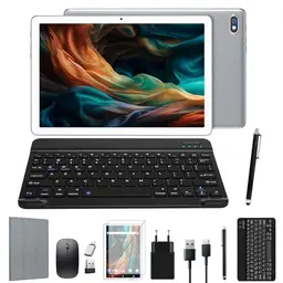2024 Android Tablet 10,1" – 5G, 128GB, Octa-Core, mit Tastatur und Stift, Silber