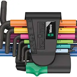 Wera Hex-Plus Multicolour 2 Winkelschlüsselsatz, 9-teilig, metrisch, BlackLaser