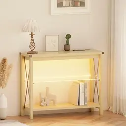 Lvifur Sideboard mit Smart Ladestation und LED-Beleuchtung, Aufbewahrungsschrank für Wohnzimmer und Küche