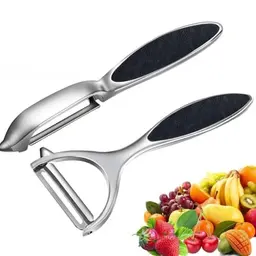 Leaflai Schäler Set - 2 Stück Edelstahl Gemüseschäler mit rutschfestem Griff für Kartoffeln, Tomaten und Obst