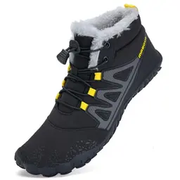 Mabove Winterstiefel für Herren und Damen - Gefütterte Traillaufschuhe (Schwarz-Gelb, 38 EU)