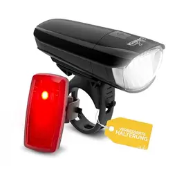 DANSI LED Fahrradlicht Set - Batteriebetriebene Beleuchtung mit 13h Leuchtdauer, StVZO Zugelassen, Werkzeuglose Montage