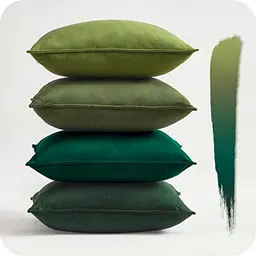 Topfinel Kissenbezug 40x40 cm - 4er Set grün Samt Dekokissen für Sofa und Schlafzimmer