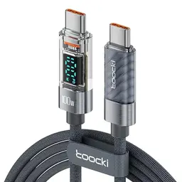 toocki USB C auf USB C Kabel 2M mit LED Display – Schnellladekabel für iPhone, MacBook, iPad, Galaxy und Pixel
