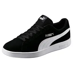 PUMA Smash V2 Unisex Sneaker in Schwarz, Weiß und Silber - Größe 40 EU