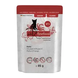 catz finefood Huhn Classic Senior Katzenfutter nass, gluten- & getreidefrei, ohne Zucker, Made in Germany (16 x 85g)