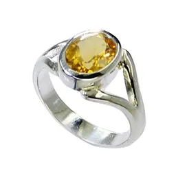Gemsonclick Ring aus Sterlingsilber mit ovalem Citrin