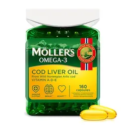 Moller’s Lebertran Kapseln mit Omega-3 & Vitaminen A, D, E – Unterstützt Immunsystem und Herzfunktion | 160 Stück