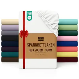 Utopia Bedding Spannbettlaken 180x200cm - Weiß - Oeko-Tex Zertifiziert