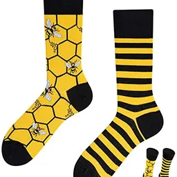 Bunte, lustige Bienen-Socken für Herren und Damen (39-42)