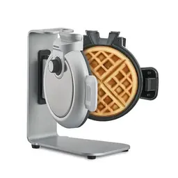 CASO WaffleUp - Vertikales Waffeleisen, 5 Bräunungsstufen, Antihaftbeschichtung, Silber