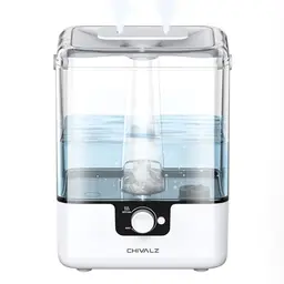 CHIVALZ Top Fill Luftbefeuchter für Große Räume, 6L, Nachtlicht, 50H Aroma Diffuser, Weiß