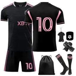 Fußball Kostüme Set für Kinder mit T-Shirt, Hose und Aufbewahrungstasche - Schwarz