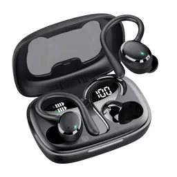 Bluetooth Sportkopfhörer, kabellos mit HD Mikrofon und HiFi Stereo, 72 Std Spielzeit, IP7 wasserdicht, In-Ear mit Ohrhaken