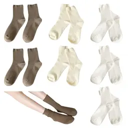 GUTERTOP 7 Paar Damen Socken, Atmungsaktive Freizeit- und Sportsocken (Weiß, Khaki, Milchig Weiß)