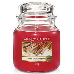 Yankee Candle Duftkerze Sparkling Cinnamon – Brenndauer bis 75 Stunden