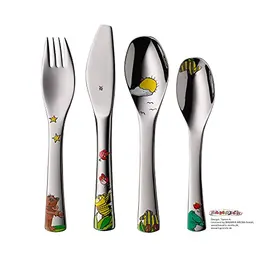 WMF Janosch Kinderbesteck Set 4-teilig, Edelstahl, spülmaschinengeeignet, für Kinder ab 3 Jahren