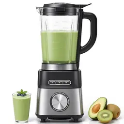 AMZCHEF Standmixer Glas – 1200W Hochleistungs-Smoothie Mixer mit 6 Klingen & 5-Stufen-Regler