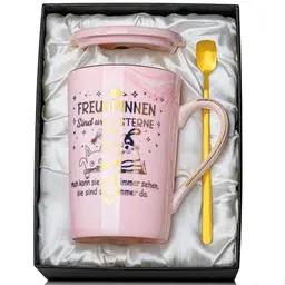 Personalisierte Geschenke für die beste Freundin - Exquisite rosa Tasse in Geschenkbox, 14oz