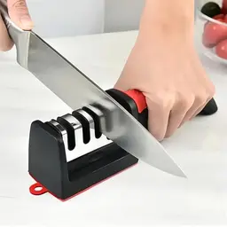 Professioneller 3-stufiger Küchenmesserschärfer aus Wolfram und Diamant-Keramik, für Zuhause, Food-Trucks und Restaurants
