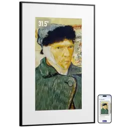 SwitchBot KI Art Frame 31.5" Kabelloser digitalen Bilderrahmen, Elektronisch-Ink, lange Akkulaufzeit, Tisch- und Wandmontage, Alexa kompatibel, KI-Kunst