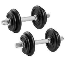 SONGMICS Hantelset aus Gusseisen, 2 x 10 kg, verstellbare Kurzhanteln für Fitness und Workout