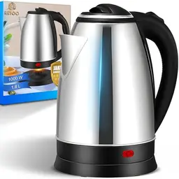 Retoo Wasserkocher 1,8L 1500W - Elektrischer Teekocher für Haushalt und Küche - Silber-Schwarz