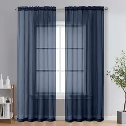 OVZME Extra Lange Vorhänge für französische Tür, Marineblau, 2 Paneele à 42 x 95 Zoll