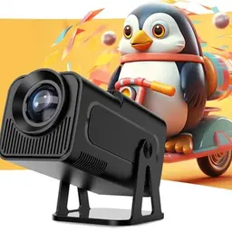 Mini Smart Beamer 4K mit WLAN und Bluetooth – Tragbarer Projektor für Handy (Schwarz)
