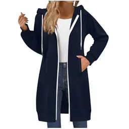 Sweatjacke Damen mit Kapuze Zip Hoodie Oversize Übergangsjacke
