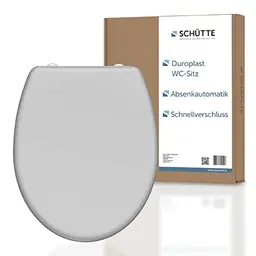 SCHÜTTE WC-Sitz Grau mit Absenkautomatik und Schnellverschluss, abnehmbar, 175 kg Belastbarkeit