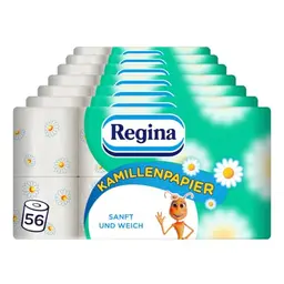 Regina Kamillenpapier 3-lagig Toilettenpapier | 56 Rollen | Sanft und zuverlässig | FSC®-zertifiziert