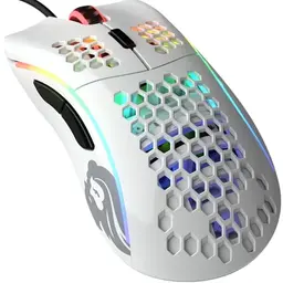 Glorious Gaming Model D Wired Mouse – Leichtes Wabendesign, RGB, Ergonomisch, 6 Tasten – Glänzend Weiß