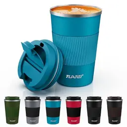 Tlater 13oz Thermobecher to Go - Doppelwandiger Edelstahl Kaffeebecher für Heiß- und Kaltgetränke