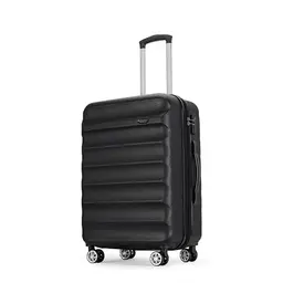 GinzaTravel Koffer 20 Zoll - Erweiterbares Design für mehr Platz, robuster Reißverschluss, langlebig und stylish in Schwarz