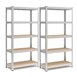 SONGMICS Schwerlastregal 2er Set, Lagerregal mit Stahlgestell, 40 x 90 x 180 cm, bis 875 kg belastbar
