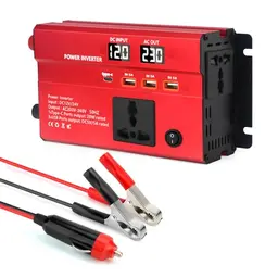 WODHMIEY 600W Kfz Wechselrichter 12V/24V auf 230V – Auto Spannungswandler mit 2 Steckdosen, USB und Type-C für Camping und Reisen
