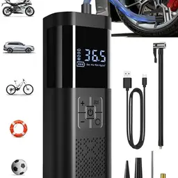 SERVOMASTER Elektrische Luftpumpe, Tragbare Akku Fahrradpumpe, 150 PSI für Fahrrad, E-Bike, Auto und Bälle