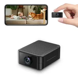 Liretope Mini WLAN Überwachungskamera 4K HD mit Nachtsicht, Bewegungsmelder, App-Überwachung, Lange Batterielaufzeit & Cloud-Speicher