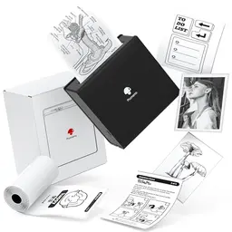 Phomemo M02 Tragbarer Fotodrucker - Bluetooth-Drucker für Android und iOS, ideal für Reisen und Notizen, Schwarz