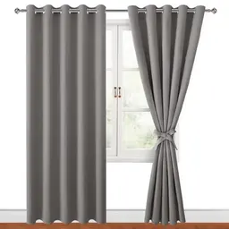 Hiasan Verdunklungsgardinen mit Ösen, blickdicht, grau, 2 Stück, 167 x 228 cm, für Schlafzimmer und Wohnzimmer
