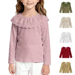 Mädchen Langarm T-Shirt mit Rüschen - Bequemes Rundhals Sweatshirt in Pink (12-18 Monate)