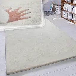 Paco Home Hochflor Teppich Shaggy Modern Fluffy Imitat in Creme, Größe: 160x230 cm