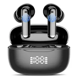 Bluetooth Kabellose In Ear Kopfhörer mit Noise Cancelling, 50 Std. Spielzeit, IPX7 wasserdicht, 4Mic ENC, LED Anzeige, HiFi Stereo Bass