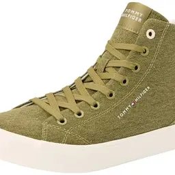 Tommy Hilfiger Herren Sneaker Vulcanized, Grün (Mash Green), Größe 40