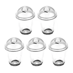 HOMSFOU Set Kaffeetassen 5 Stück - Klare Doppelte Espressotassen aus Glas