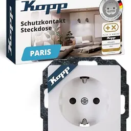 Kopp PARIS Schutzkontaktsteckdose in Arktis-Weiß - 1-fach Unterputz-Steckdose 16A, IP20, erhöhtem Berührungsschutz